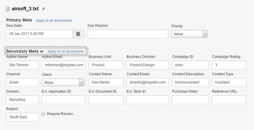 Adding Due Dates, Metadata, Reference Materials – Lingotek